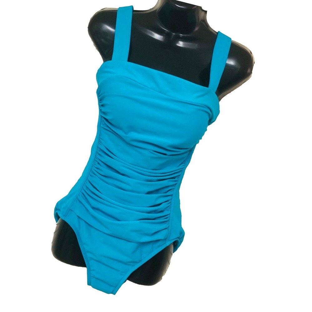 NWT Paradise Bay Ruched‎ Swimsuit Women 8 Waist Tummy Control 1 PC $70 NEW Beach